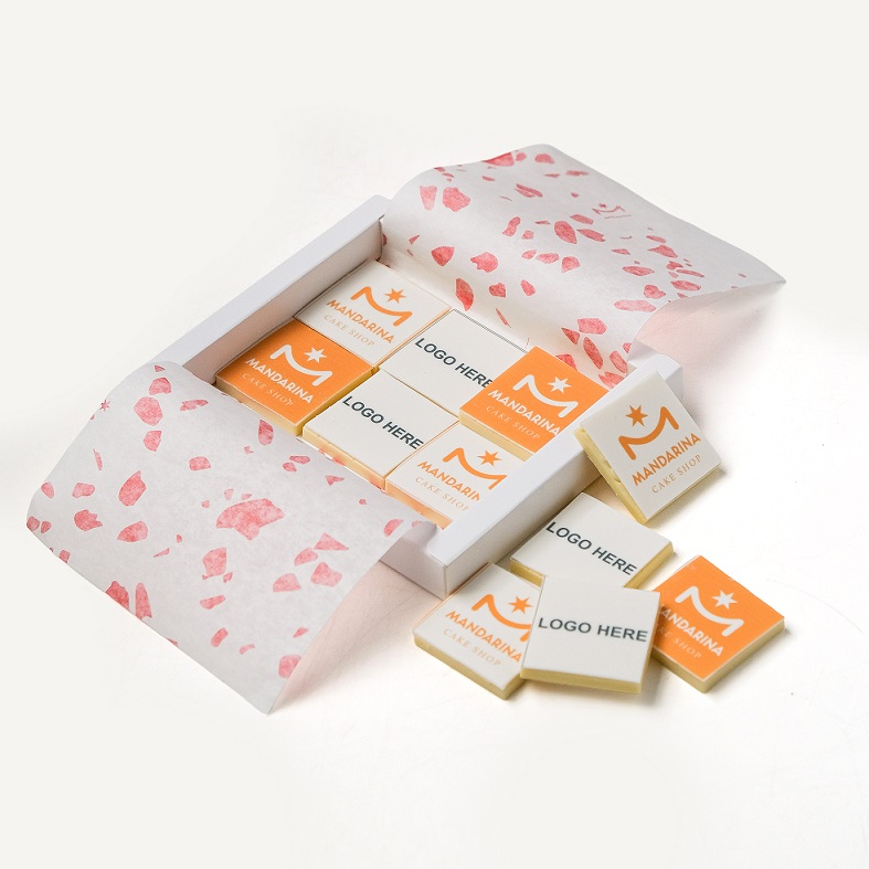 Box of branded chocolate bars